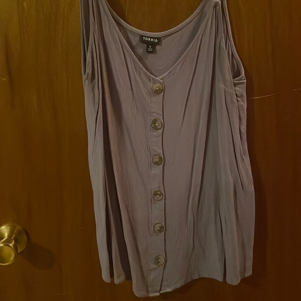 LIGHT PURPLE LINEN TANK TOP